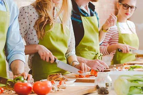 Durante la clase de cocina italiana